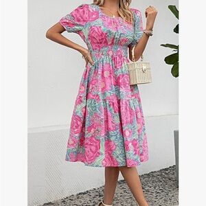 Bright Floral Women's Dress